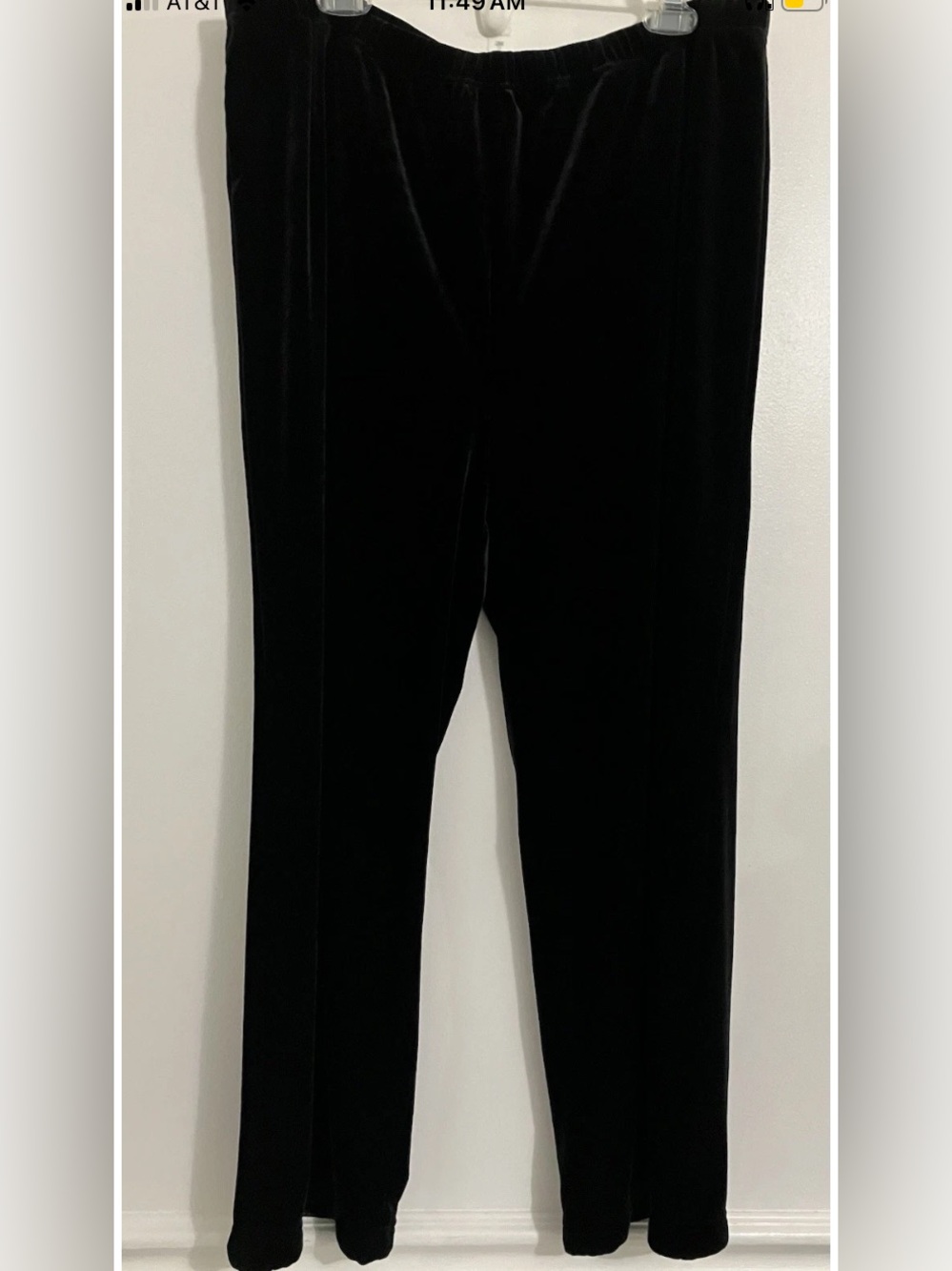 Coldwater Creek Black Velvet Straight Leg Pants